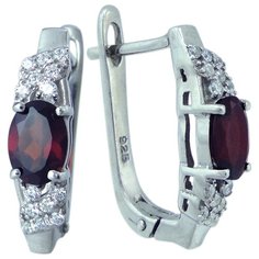 Balex Серьги 2405937592 из серебра 925 пробы с гранатом природным и фианитом