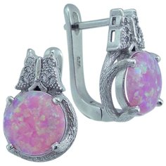 Balex Серьги 2405937504 из серебра 925 пробы с опалом и фианитом