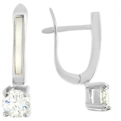 Balex Серьги 2424920265 из серебра 925 пробы с фианитом и перламутром