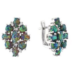 Balex Серьги 2410931172 из серебра 925 пробы с опалом и фианитом