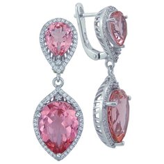 Balex Серьги 2405937315 из серебра 925 пробы с морганитом синтетическим и фианитом