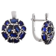 Balex Серьги 2405937058 из серебра 925 пробы с сапфиром корундом природным