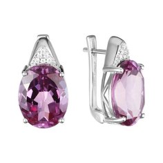 Balex Серьги 2410931763 из серебра 925 пробы с александритом синтетическим и фианитом