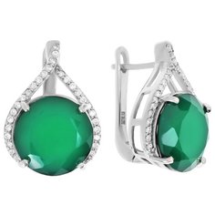 Balex Серьги 2405936126 из серебра 925 пробы с хризопразом природным и фианитом