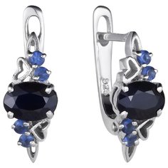 Balex Серьги 2405837664 из серебра 925 пробы с сапфиром корундом природным и фианитом