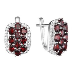 Balex Серьги 2410931753 из серебра 925 пробы с гранатом природным и фианитом