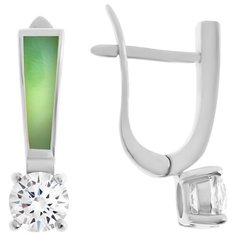 Balex Серьги 2424920276 из серебра 925 пробы с фианитом и перламутром