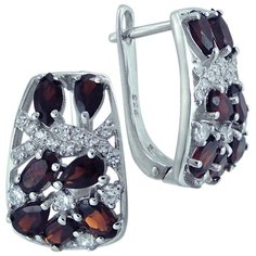 Balex Серьги 2405937557 из серебра 925 пробы с гранатом природным и фианитом