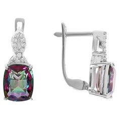 Balex Серьги 2410931299 из серебра 925 пробы с мистик кварцем природным и фианитом