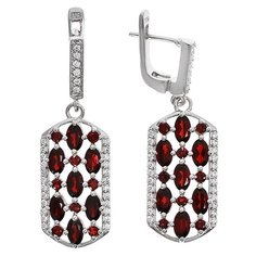 Balex Серьги 2410931217 из серебра 925 пробы с гранатом природным и фианитом