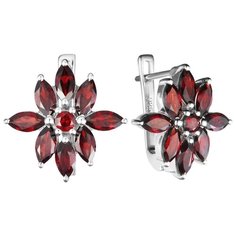 Balex Серьги 2410931755 из серебра 925 пробы с гранатом природным