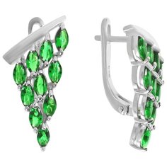 Balex Серьги 2405937208 из серебра 925 пробы с изумрудом синтетическим