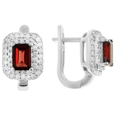 Balex Серьги 2454930063 из серебра 925 пробы с гранатом природным и фианитом
