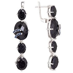 Balex Серьги 2410931684 из серебра 925 пробы с авантюрином реконструированным и сапфиром синтетическим