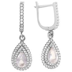 Balex Серьги 2405936053 из серебра 925 пробы с розовым кварцем природным и фианитом