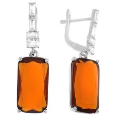 Balex Серьги 2432930154 из серебра 925 пробы с кварцем гидротермальным и фианитом