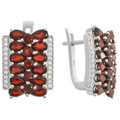 Balex Серьги 2410931469 из серебра 925 пробы с гранатом природным и фианитом