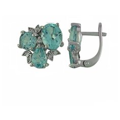 Balex Серьги 2405937076 из серебра 925 пробы с топазом голубым природным и фианитом