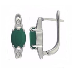 Balex Серьги 2405937104 из серебра 925 пробы с изумрудом бериллом и фианитом