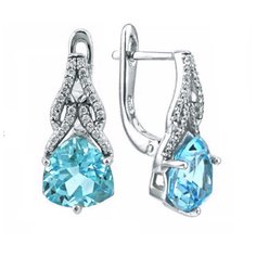 Balex Серьги 2405937116 из серебра 925 пробы с топазом голубым природным и фианитом