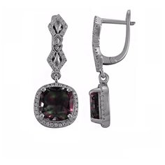 Balex Серьги 2405937218 из серебра 925 пробы с мистик кварцем природным и фианитом