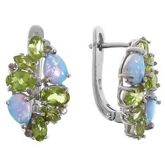 Balex Серьги 2405936843 из серебра 925 пробы с опалом и хризолитом природным