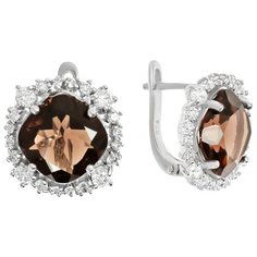 Balex Серьги 2405937258 из серебра 925 пробы с раухтопазом природным и фианитом