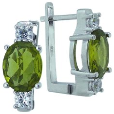 Balex Серьги 2405937530 из серебра 925 пробы с султанитом синтетическим и фианитом