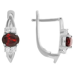 Balex Серьги 2405936980 из серебра 925 пробы с гранатом природным и фианитом