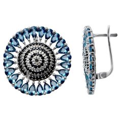 Balex Серьги 2410931595 из серебра 925 пробы с топазом Swiss синтетическим и шпинелью