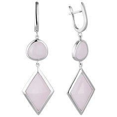 Balex Серьги 2436930231 из серебра 925 пробы с розовым кварцем природным