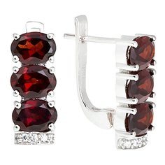 Balex Серьги 2410931710 из серебра 925 пробы с гранатом природным и фианитом