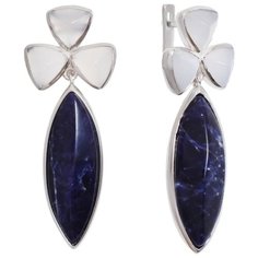 Balex Серьги 2430930079 из серебра 925 пробы с содалитом и агатом природным