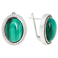 Balex Серьги 2410931742 из серебра 925 пробы с малахитом природным