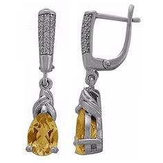 Balex Серьги 2405937086 из серебра 925 пробы с цитрином природным и фианитом