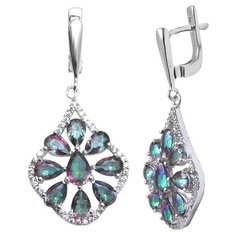 Balex Серьги 2410931648 из серебра 925 пробы с мистик кварцем природным и фианитом