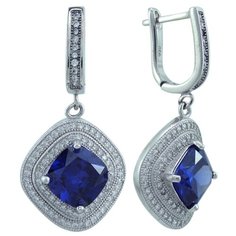 Balex Серьги 2405937662 из серебра 925 пробы с танзанитом синтетическим и фианитом