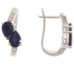 Balex Серьги 2454930019 из серебра 925 пробы с сапфиром корундом природным и фианитом