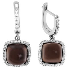 Balex Серьги 2430930067 из серебра 925 пробы с раухтопазом природным и фианитом