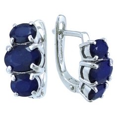 Balex Серьги 2405937751 из серебра 925 пробы с сапфиром корундом природным