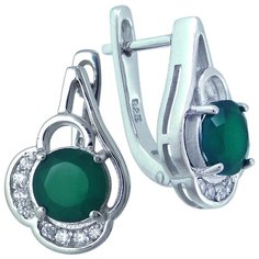 Balex Серьги 2405937600 из серебра 925 пробы с хризопразом природным и фианитом