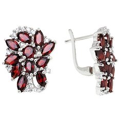 Balex Серьги 2410931735 из серебра 925 пробы с гранатом природным и фианитом