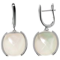 Balex Серьги 2436930196 из серебра 925 пробы с перламутром и ювелирным стеклом