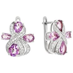 Balex Серьги 2405937250 из серебра 925 пробы с аметистом природным и фианитом