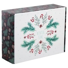 Коробка подарочная Дарите счастье Winter time 30.7 x 9.5 x 22 см white