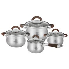 Набор посуды Zeidan Z-50803 8 пр. серебристый