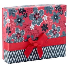 Коробка подарочная Yiwu Zhousima Crafts 3763405 14 х 3.5 х 11 см красный/серый