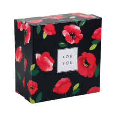 Коробка подарочная Дарите счастье Пышная роза 16 × 16 × 8.5 см черный/красный
