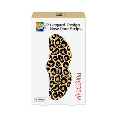 Purederm Очищающие полоски для носа Леопард, 6 шт.