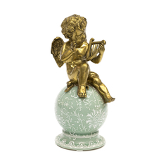 Фигурка Glasar Ангел с лирой (правый) 14x13x26см ГЛАСАР